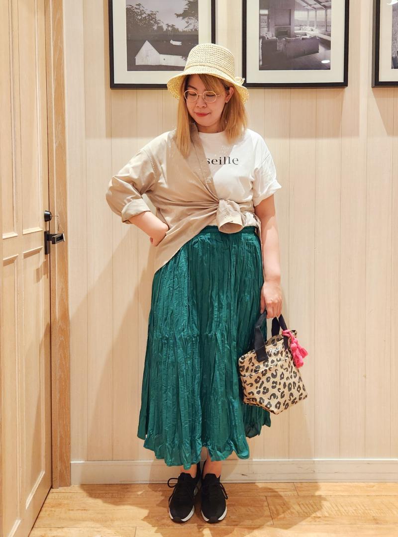 ワンショル風 シャツアレンジコーデ