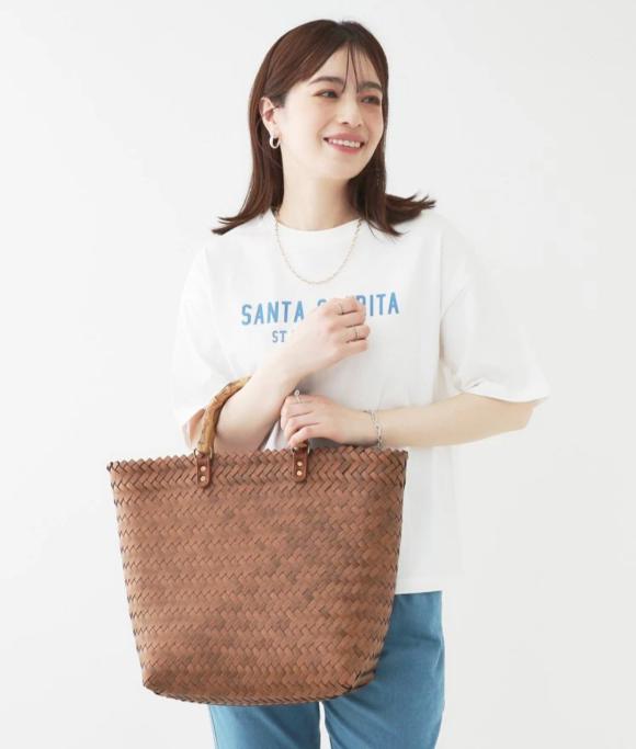雑材風メッシュトートバッグ