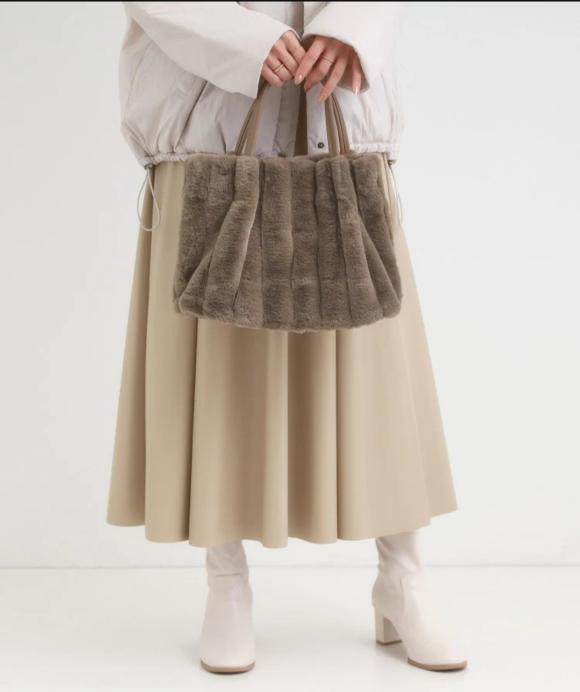 ストライプファートートバッグ