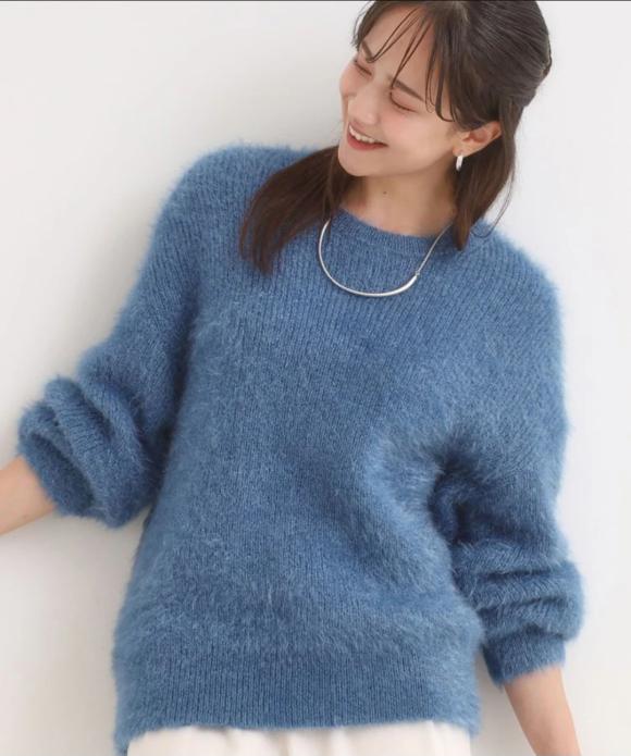 ふわふわシャギー 大人レディなニット