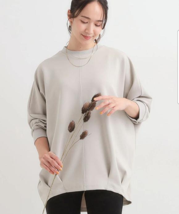 とろみ感が心地よい 裾タック ドルマンチュニック