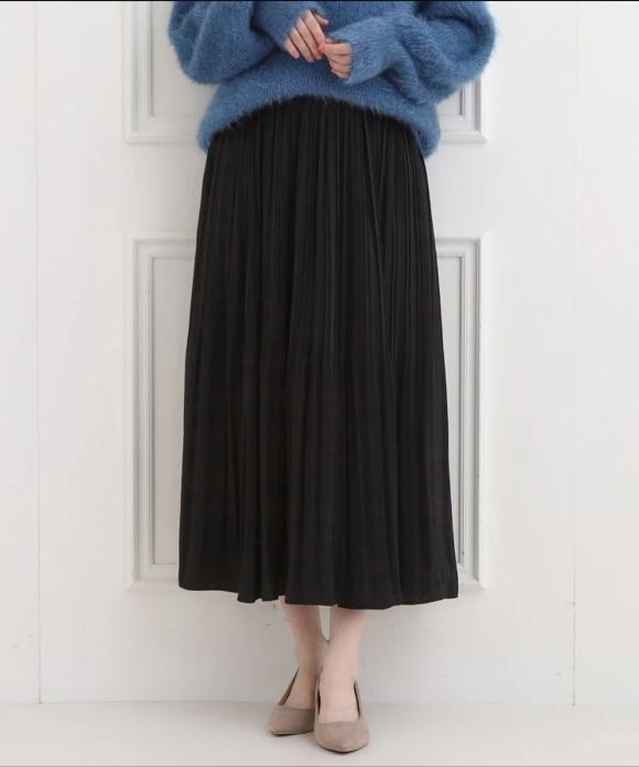 【洗濯機可/着丈選べる】軽やかプリーツスカート