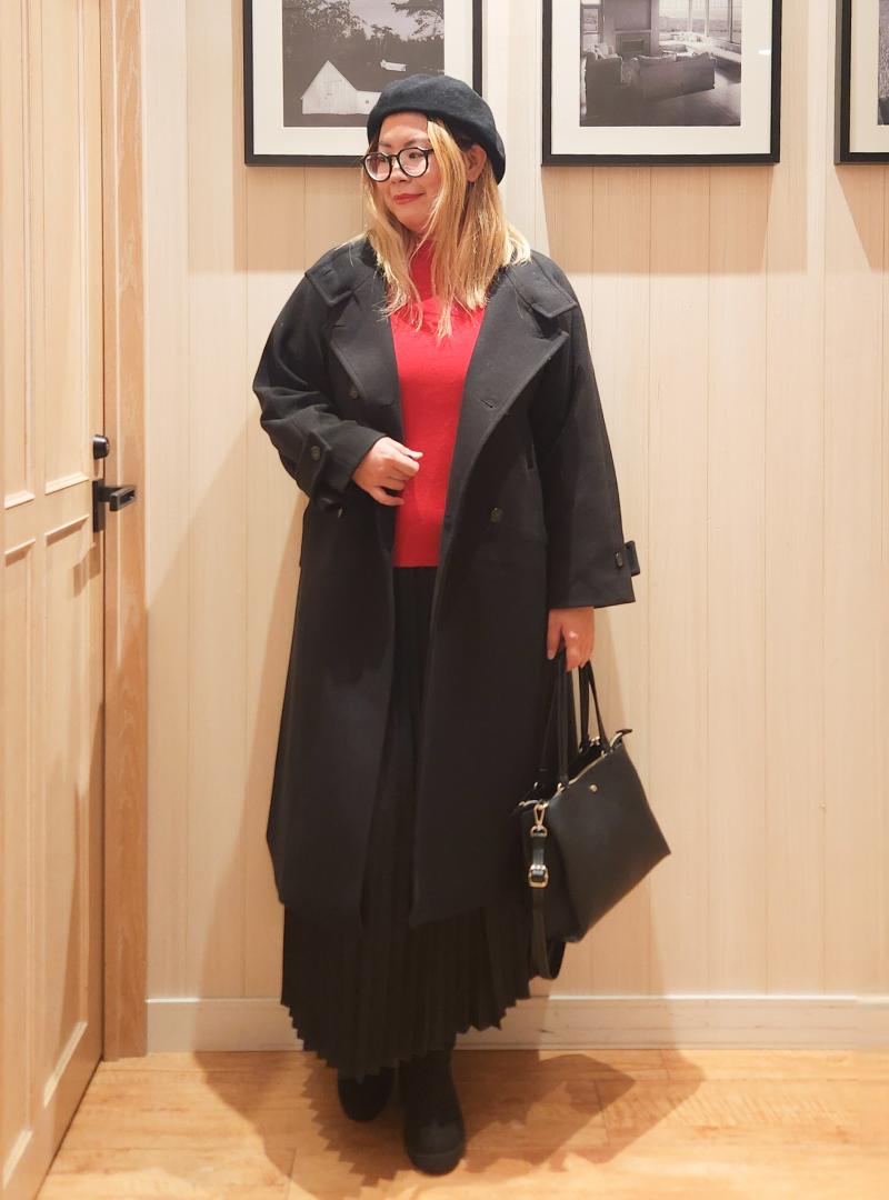 ロングコートでスタイルアップコーデ