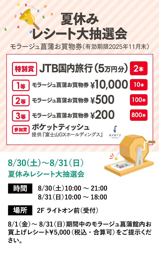 夏休みレシート大抽選会